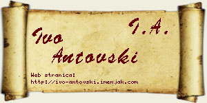 Ivo Antovski vizit kartica